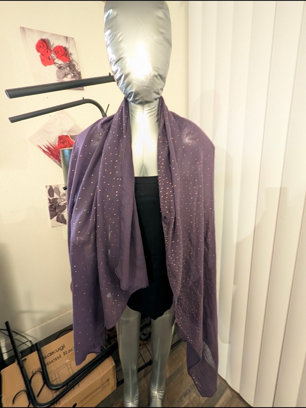 Banetteta Elegant Purple Sparkle Wrap Scarf - Women's Accessory